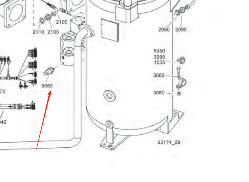 Atlas Copco 1089057573 Pressure Transducer Parts Drawings and Locations
