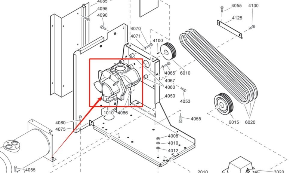 Atlas Copco 1303000180 S80 Air end Part Location