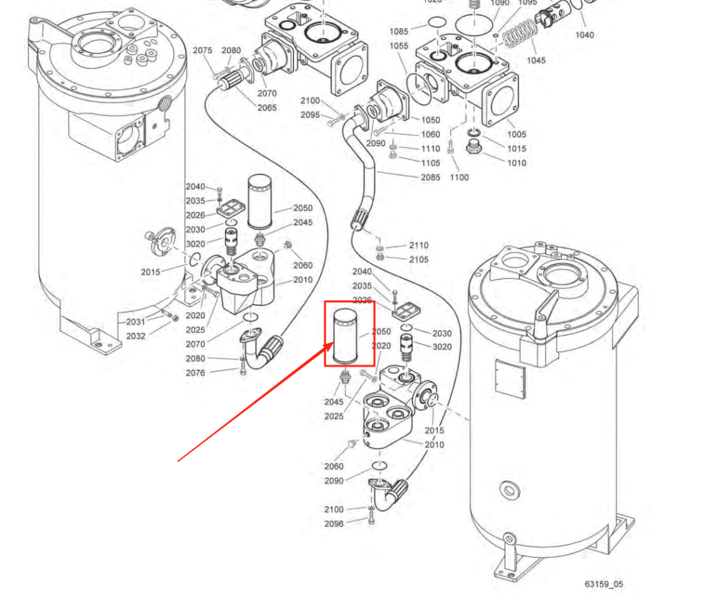 Atlas Copco 1625480050 = 1625480000 Compressor Oil Filter Parts Lookup