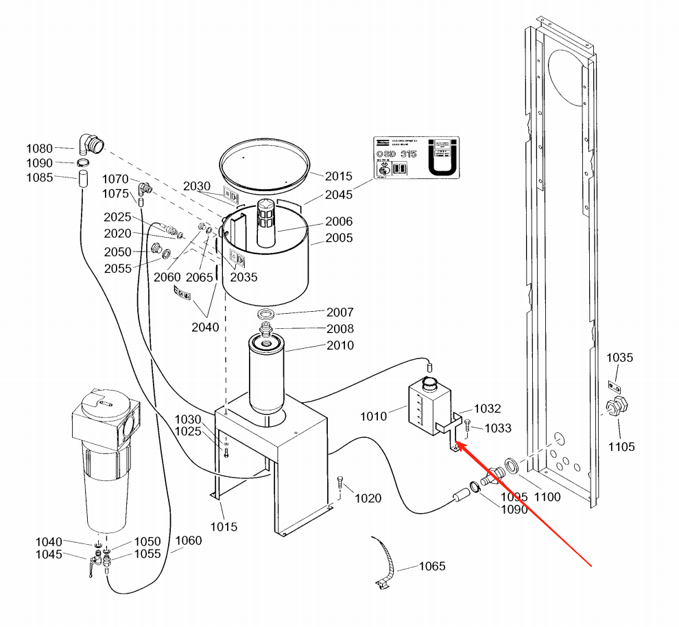 Atlas Copco 1630054200 ROTO-FOODGRADE 20L Lubricant Architecture Diagram