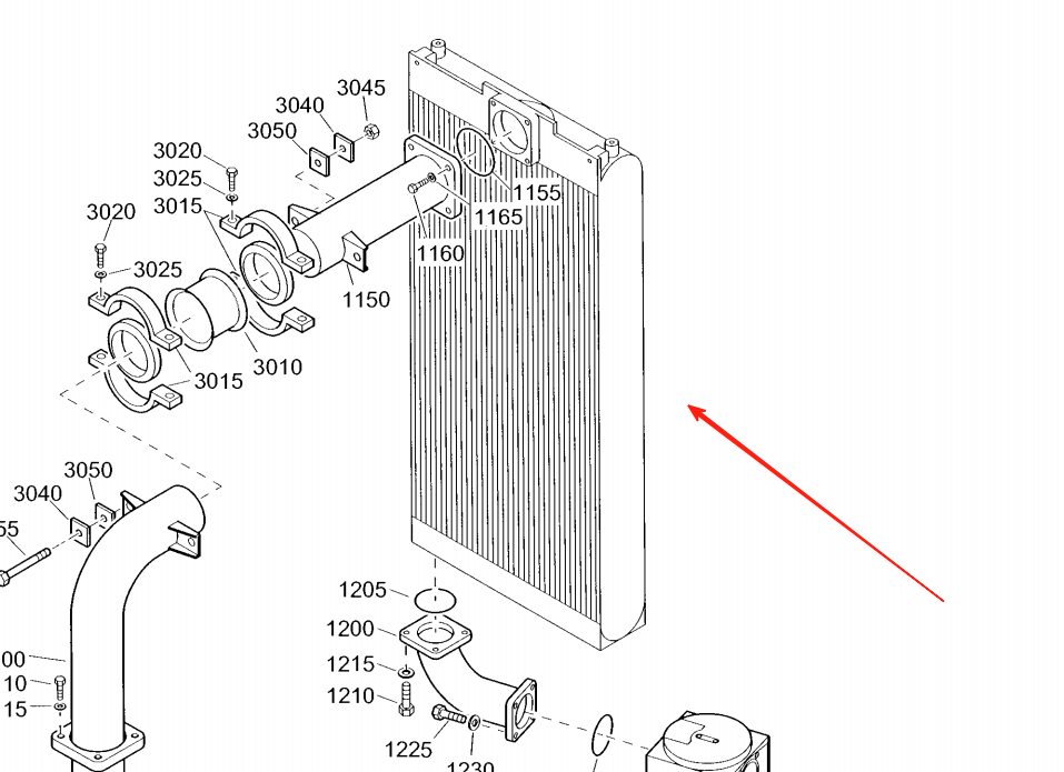 Atlas Copco 2205260794 Air Cooling Cooler Parts Drawings and Locations