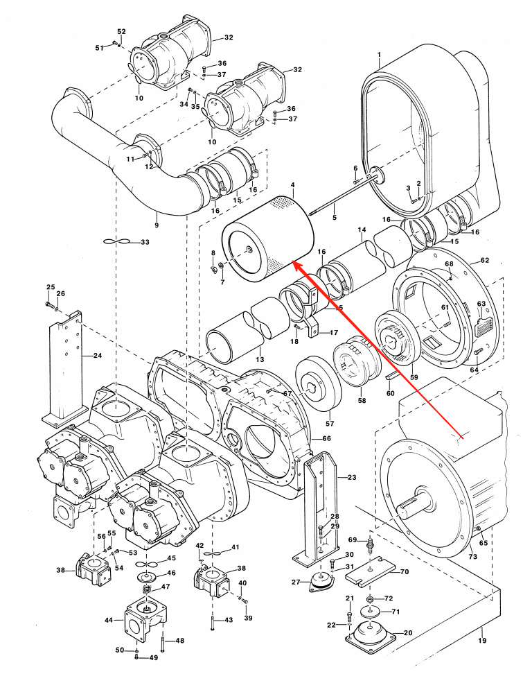 Atlas Copco 2903752600 = 1625752600 Oil Filter Parts Drawings and Locations