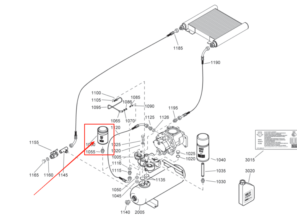 Atlas Copco 2913311200 Oil Filter Parts Drawings and Locations