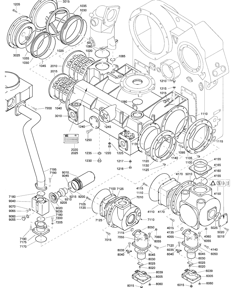 Atlas Copco 3002600140 Compressor Oil Separator Parts Drawings and Locations