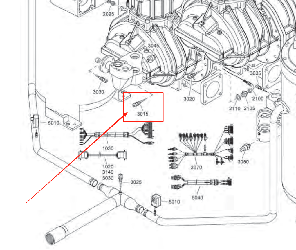 Atlas Copco Temperature Monitoring Sensor 1089057470 Parts Display