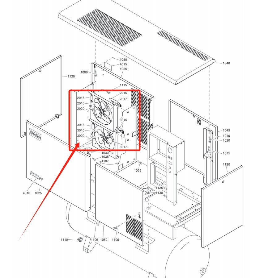 Atlas Copco 1630060412 FAN RADIAL Parts Drawings and Locations