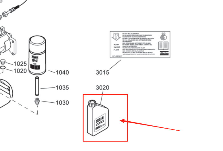 Atlas Copco Roto Inject Fluid NDURANCE Oil 20L 1630114600 Parts Details